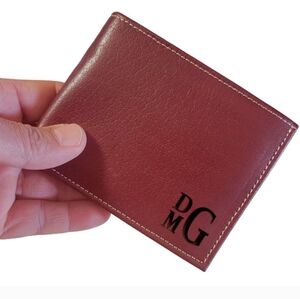 Cow Hide  Handmade Leather Wallet With Free Engraving .